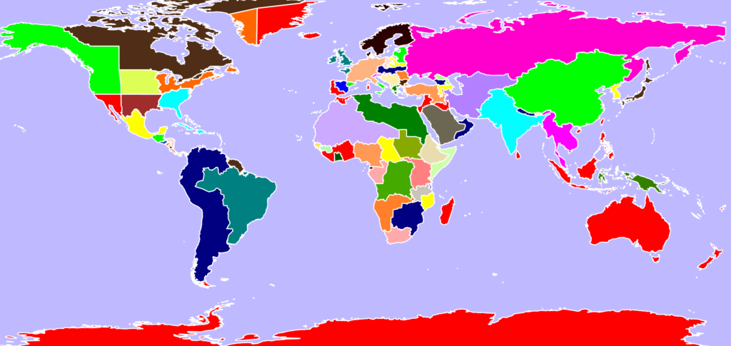 The Current Political Map of the World of the Empire Universe