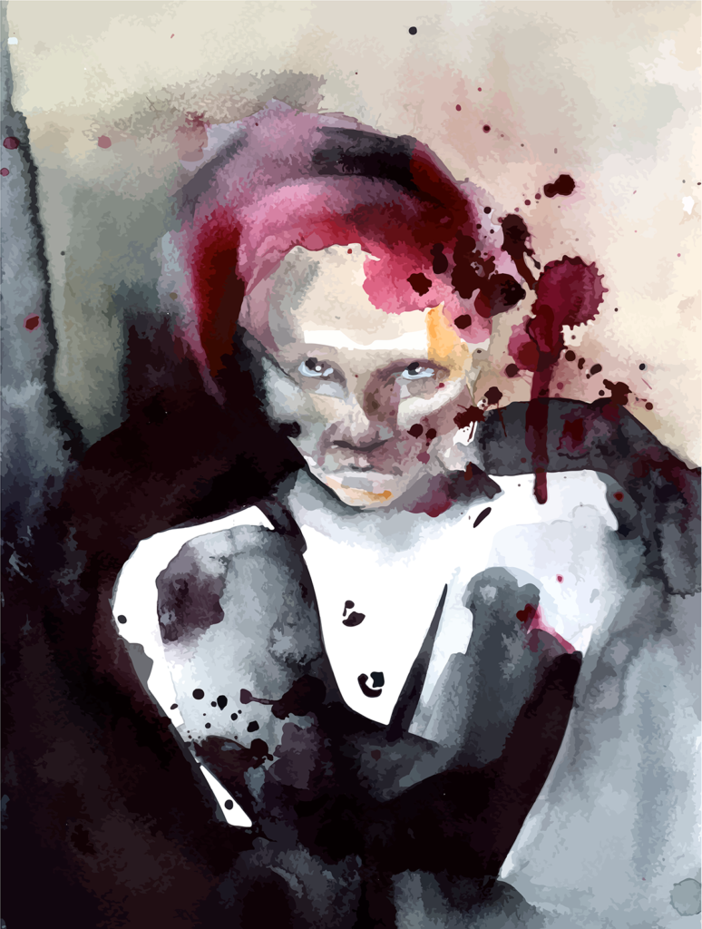 A painting of the infamous serial killer Corvus.