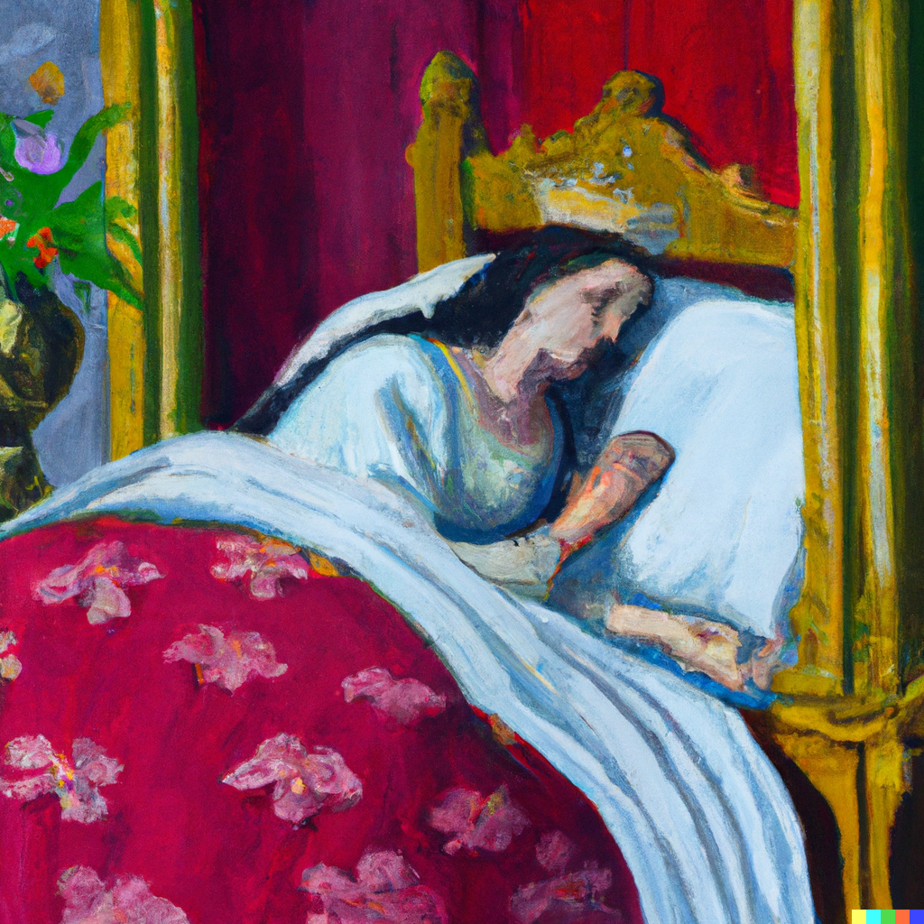 Eleanor the Fourteenth Sick in Bed
