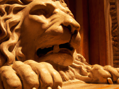 An close-up photo of the Lion's Head Throne used by the Empressees of Australia