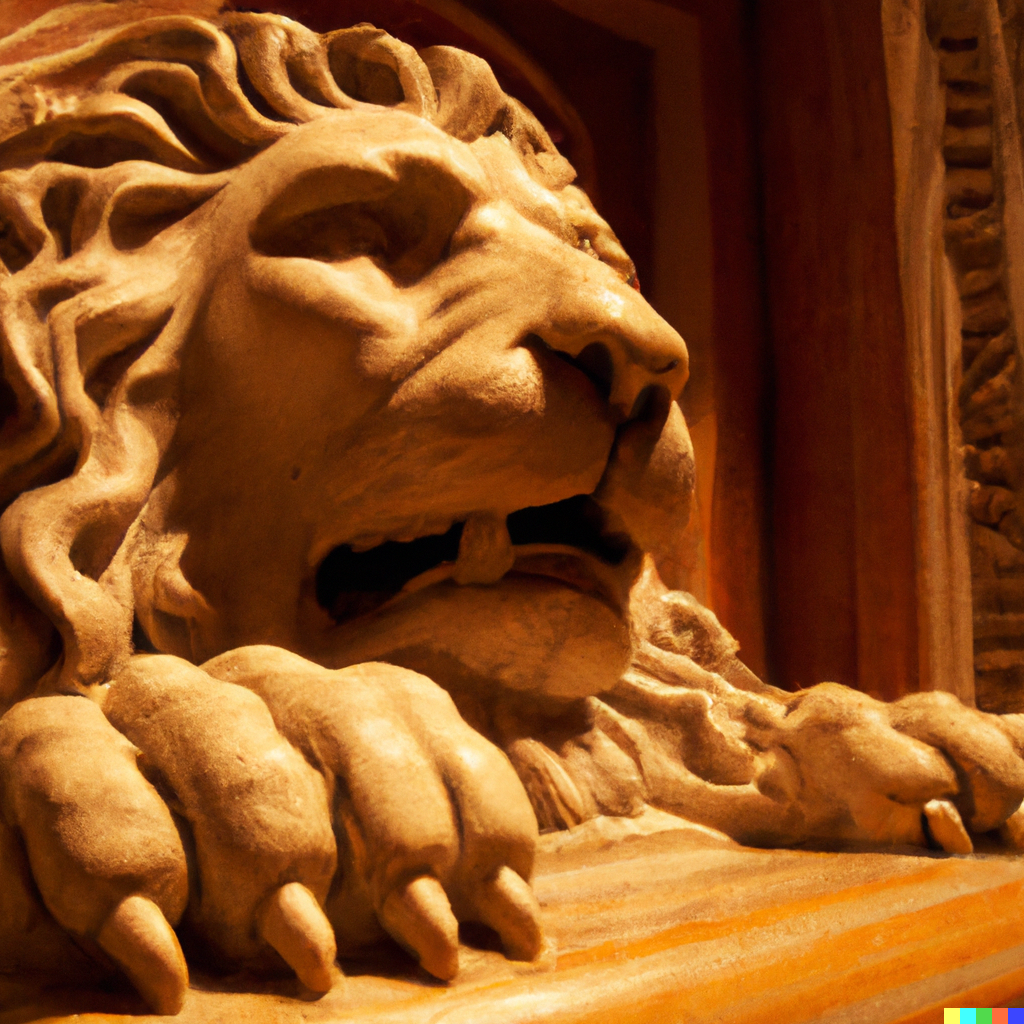 An close-up photo of the Lion's Head Throne used by the Empressees of Australia