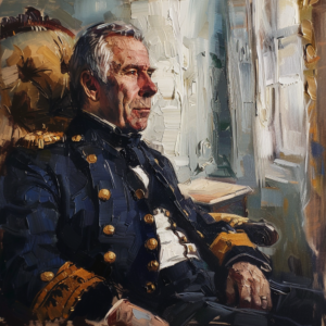 An oil painting of UAS President Zachary Taylor