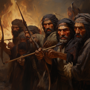 The Archers Prepare is a work of art that depicts the moments before the Beltane Massacre.