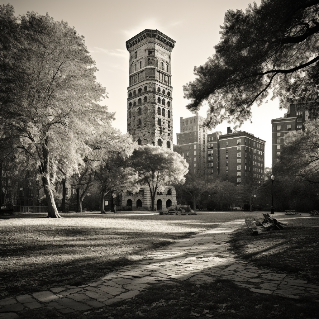 A photo of the Tower of the Infanta from the 1930s.