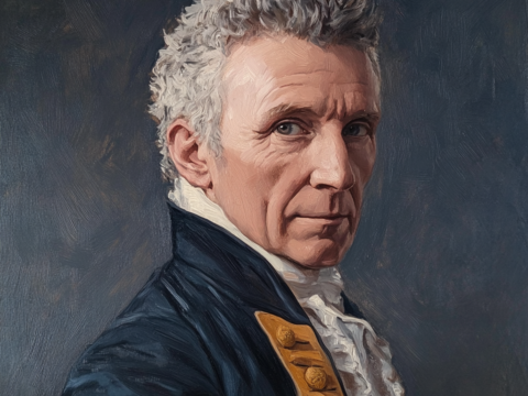 A painted portrait of James Monroe, President of the Union of American States