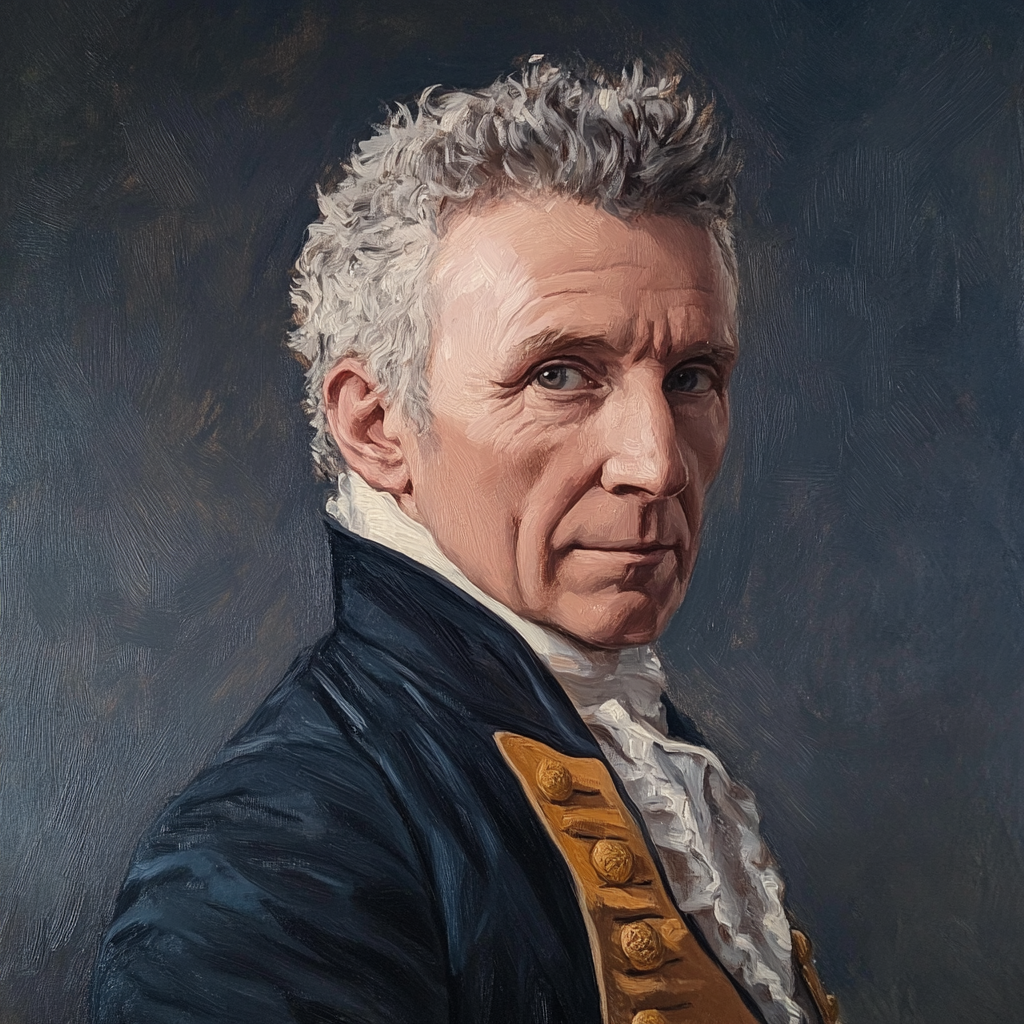 A painted portrait of James Monroe, President of the Union of American States